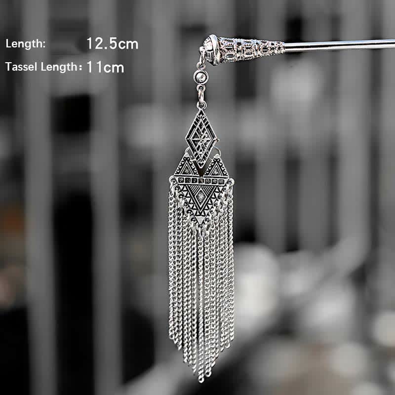 Buddha Stones Water Drop Lily of the Valley Flowers Tassels Confidence Hairpin