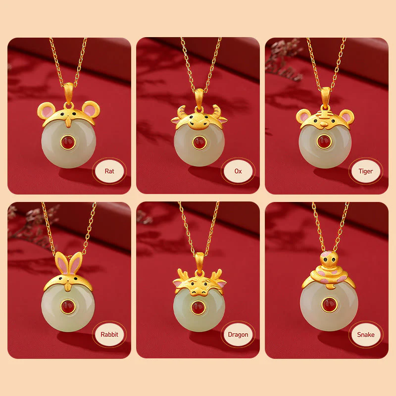 Buddha Stones 925 Sterling Silver Hetian Jade Chinese Zodiac Year of the Dragon Red Agate Luck Protection Necklace Pendant