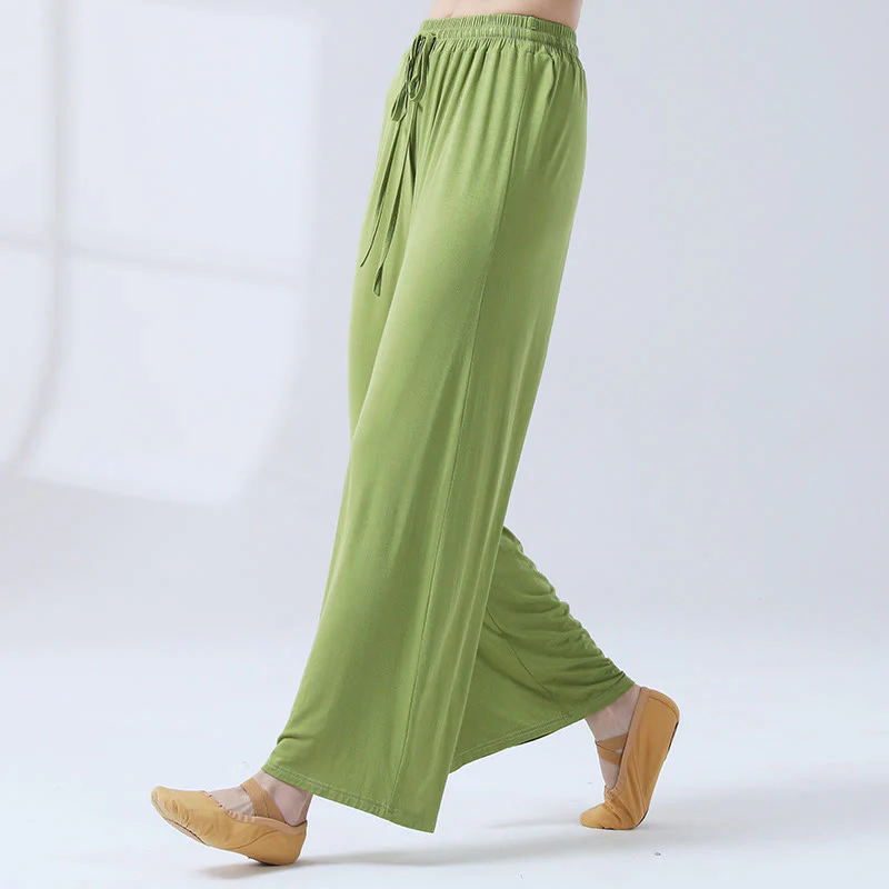 Buddha Stones Loose Modal Drawstring Wide Leg Pants For Yoga Dance