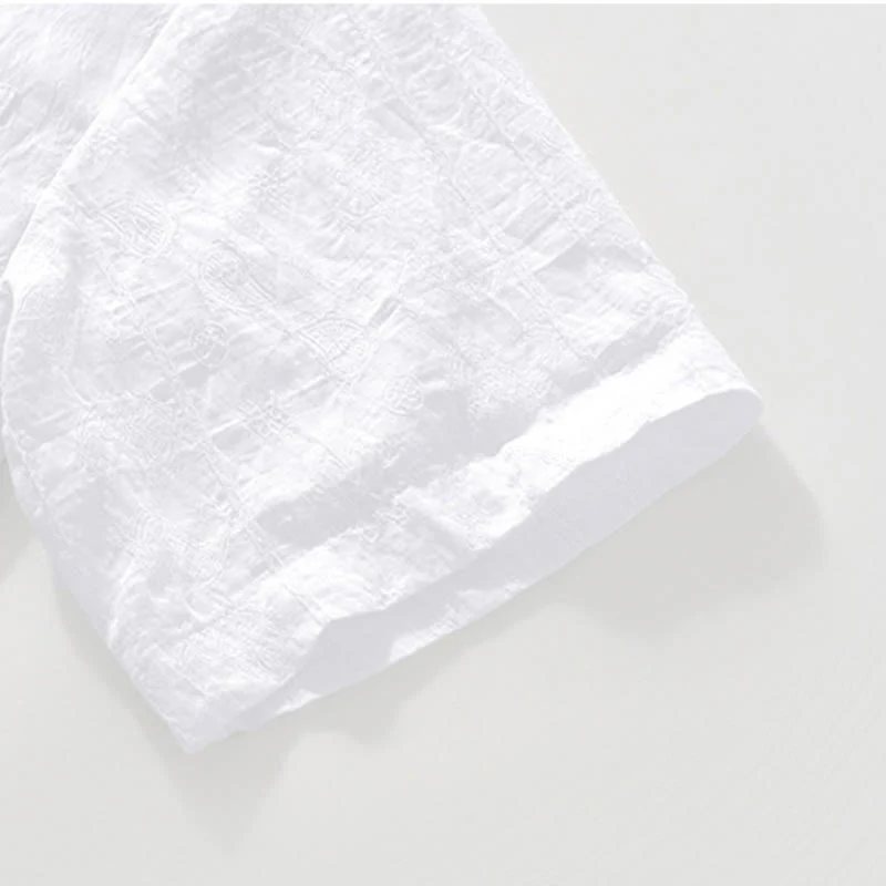 Buddha Stones Commute Plain Buttons Men's Short Sleeve Shirt With Pockets