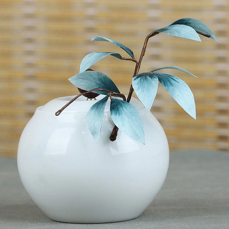 Buddha Stones Handmade Velvet Flower Bamboo Leaf Soft Hairpin