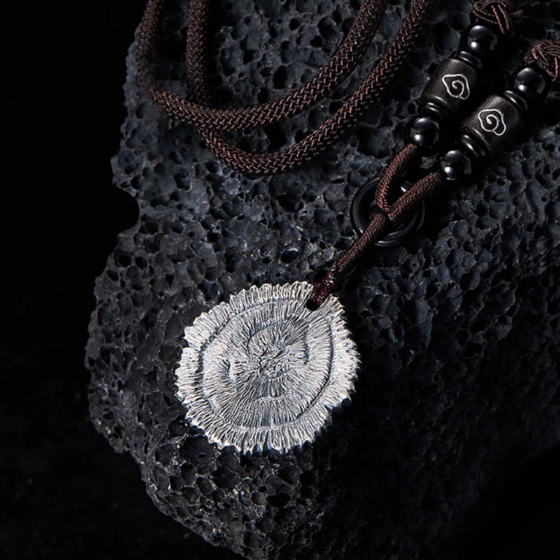 Buddha Stones 999 Sterling Silver Sophora Flavescens Cotton Rope Necklace Pendant