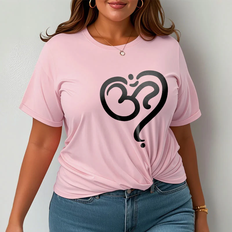 Buddha Stones Love Heart OM Symbol Design Tee T-shirt