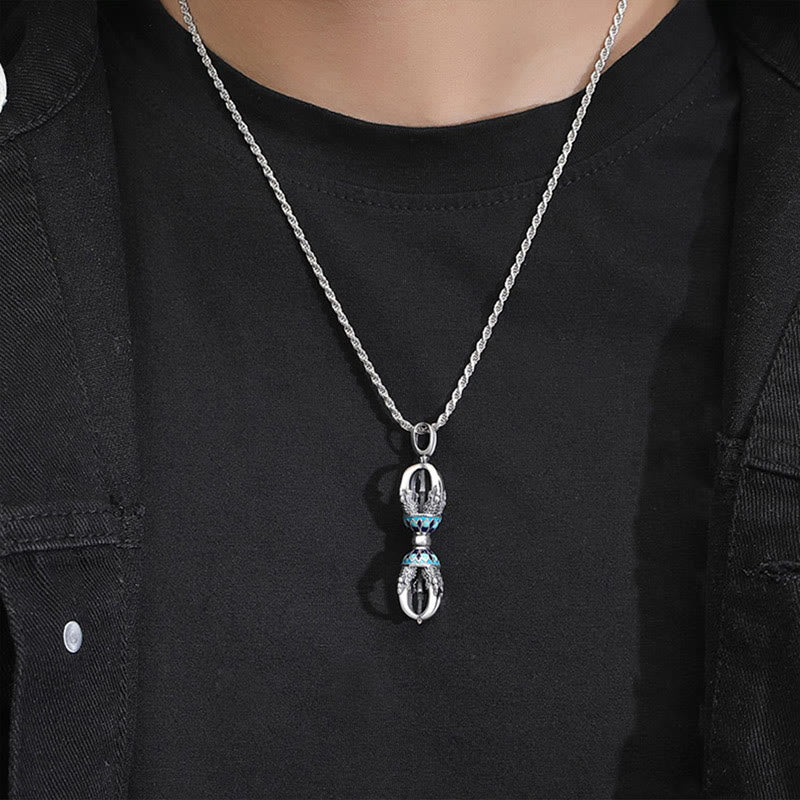 Buddha Stones Tibetan Copper Vajra Dorje Spiritual Power Necklace Pendant