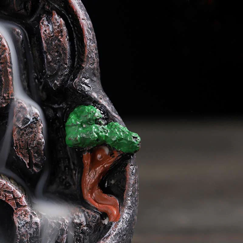 Buddha Stones Mountain Bridges Pattern Meditation Resin Backflow Incense Burner