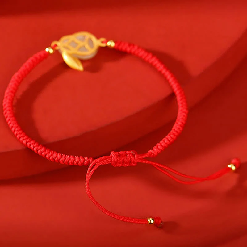 Buddha Stones 925 Sterling Silver Year of the Rabbit Hetian White Jade Luck Red String Protection Bracelet