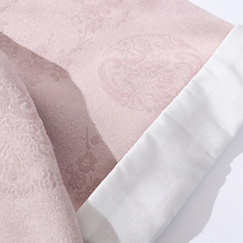 Buddha Stones Jacquard Bamboo Plum Bossom Pattern Chinese Frog-Button Design Men's Half Sleeve Cotton Shirt With Pockets