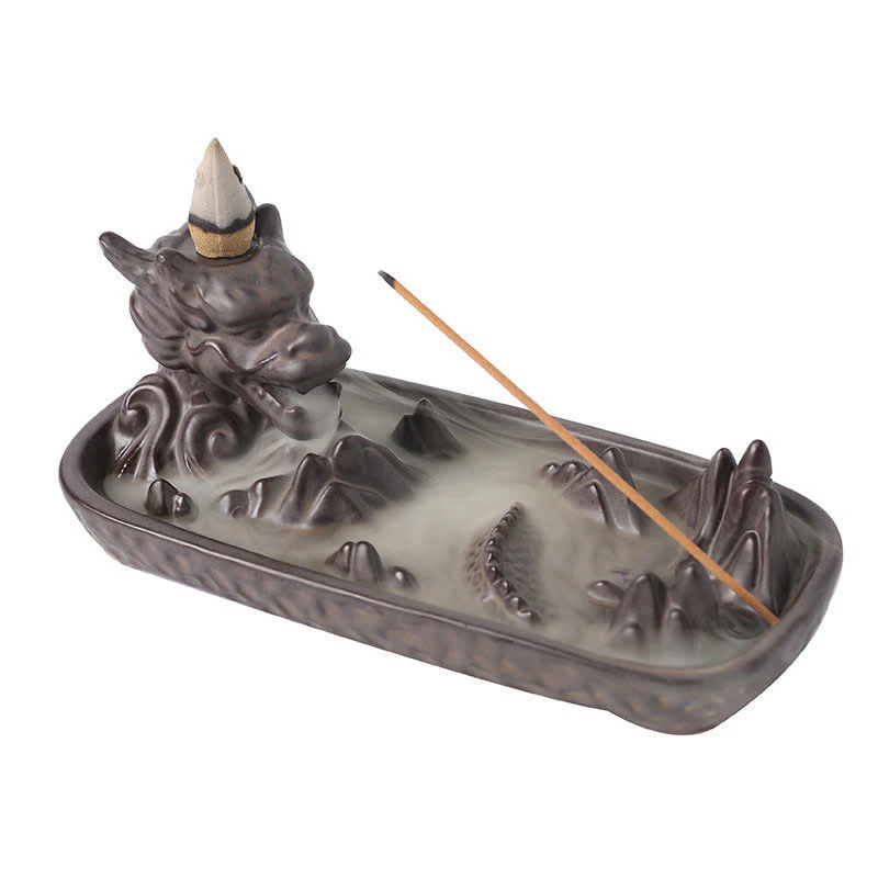 Dragon Mountain Strength Ceramic Incense Burner Decoration (Extra 35% Off | USE CODE: FS35)