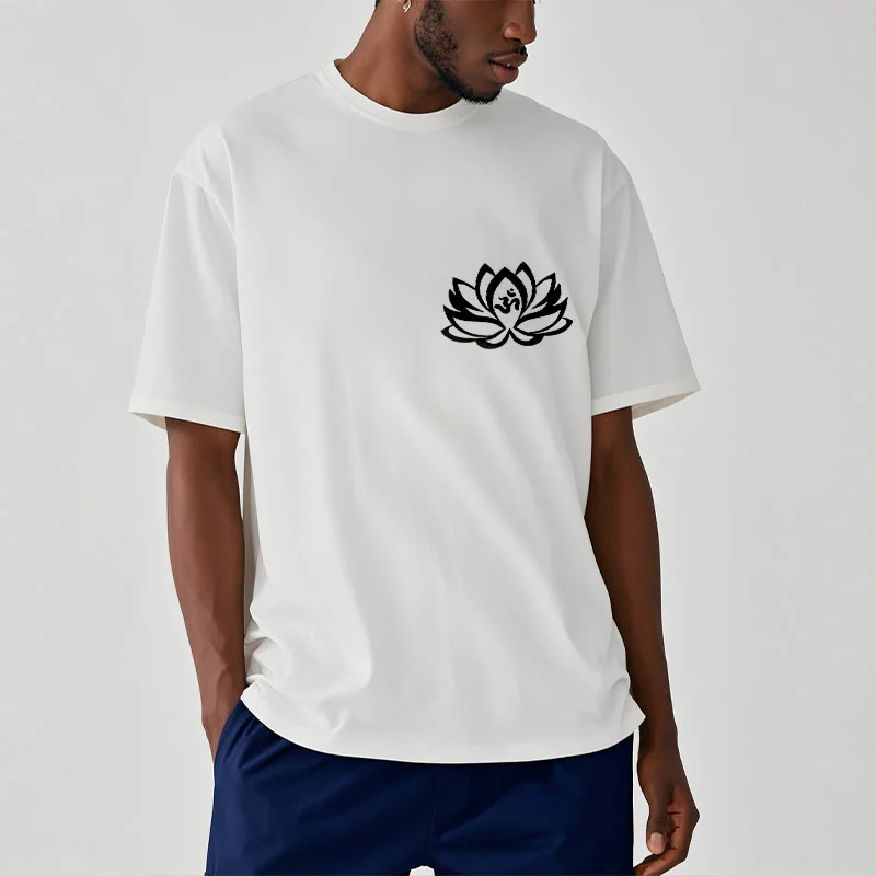 Buddha Stones Lotus Flower OM Symbol Design Tee T-shirt