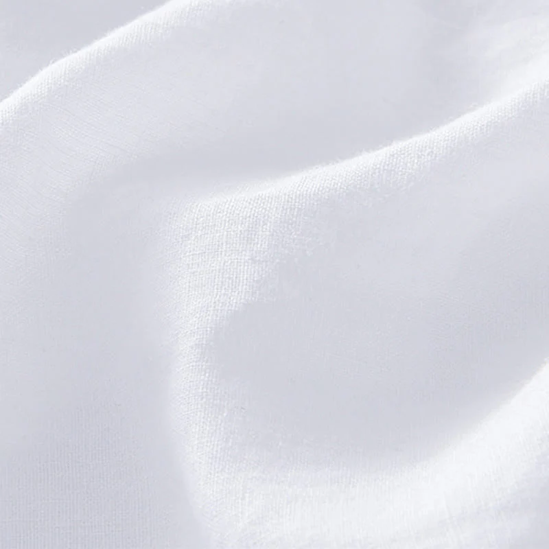 Buddha Stones Summer Buttons Short Sleeve Ramie Linen Cotton Men's Shirt