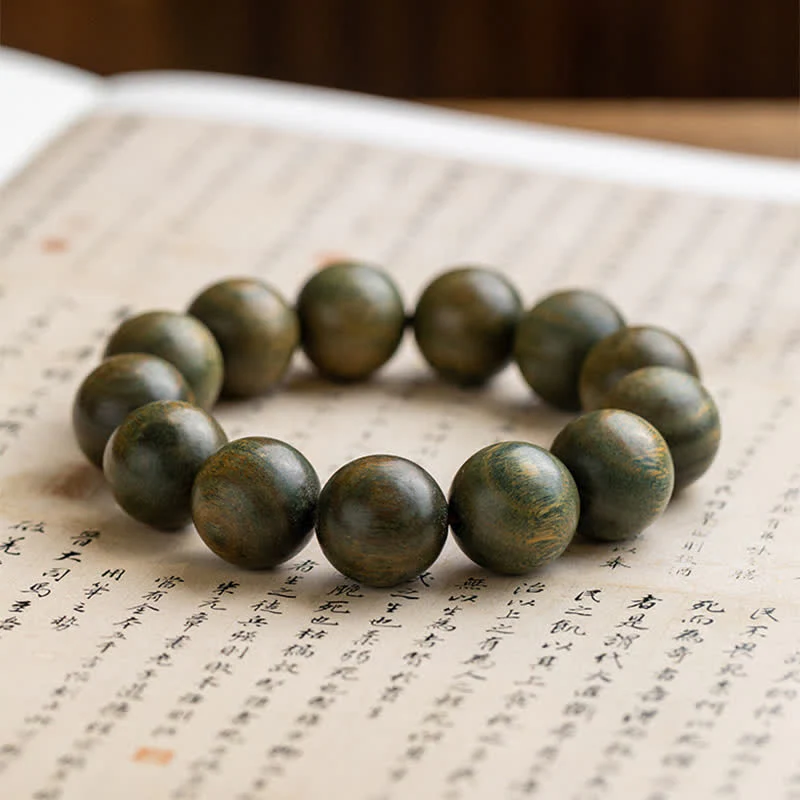 Buddha Stones Tibetan Green Sandalwood Soothing Cure Bracelet