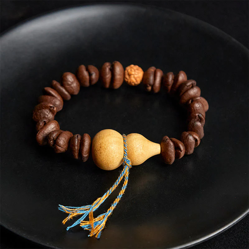 Buddha Stones Natural Gourd Coffee Beans Bracelet