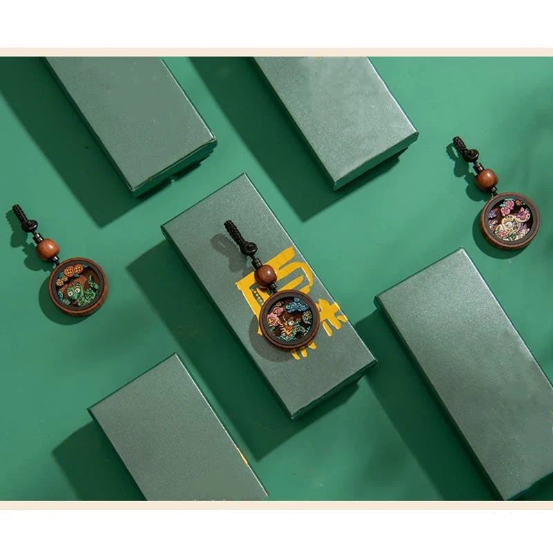 Buddha Stones Year Of The Dragon Hand Painted Chinese Zodiac Rosewood Carved Calm Key Chain (Extra 30% Off | USE CODE: FS30)