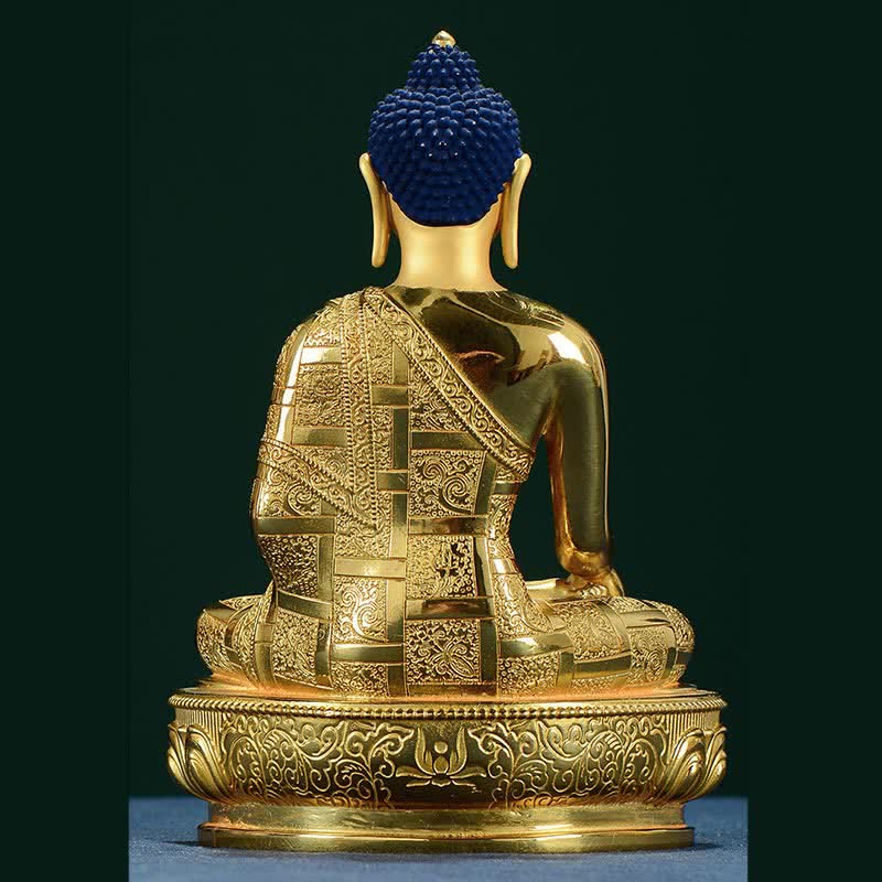 Buddha Stones Buddha Shakyamuni Figurine Enlightenment Copper Statue Home Offering Decoration