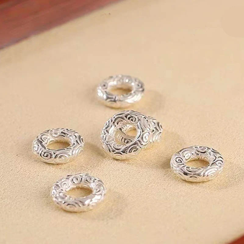 Buddha Stones 925 Sterling Silver Auspicious Clouds Peace Buckle Safe And Sound Bracelet Anklet (Extra 30% Off | USE CODE: FS30)