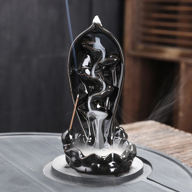 Buddha Stones Waterfall Incense Burner Backflow Incense Holder
