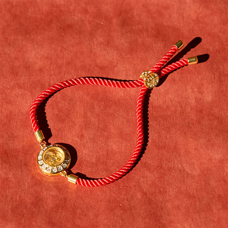 Buddha Stones Copper Brass Feng Sheng Shui Qi Rotatable Windmill  Red String Faith Braided Bracelet
