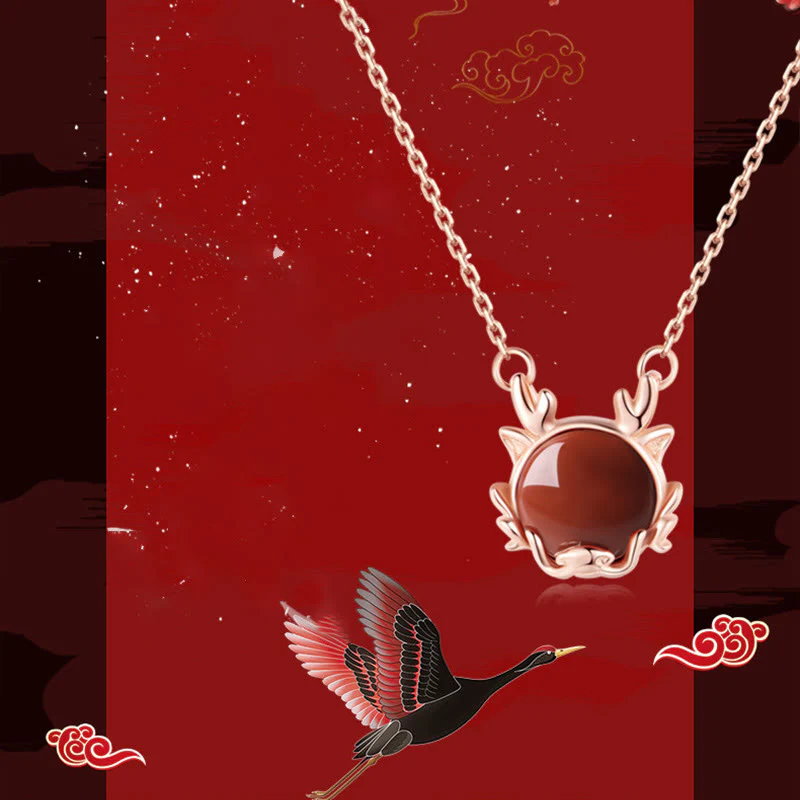 ❗❗❗A Flash Sale- Buddha Stones 925 Sterling Silver Year of the Dragon Cinnabar Red Agate Dragon Protection Bracelet Necklace Pendant Earrings Ring