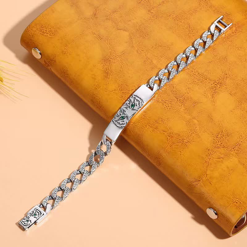 Buddha Stones Tiger Copper Luck Cuff Chain Bracelet