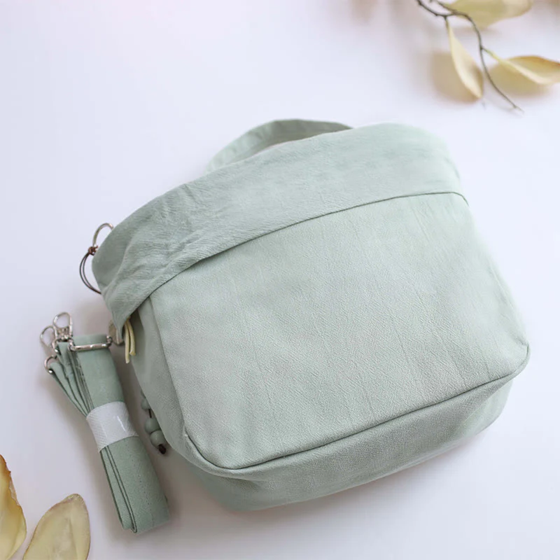 Buddha Stones Suzhou Embroidery Lotus Epiphyllum Magnolia Cotton Linen Tote Crossbody Bag Shoulder Bag Handbag