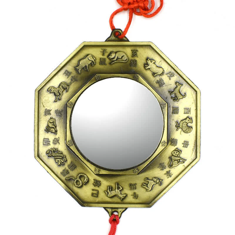 Buddha Stones Feng Shui Bagua Map Five-Emperor Coins Chinese Knotting Harmony Energy Map