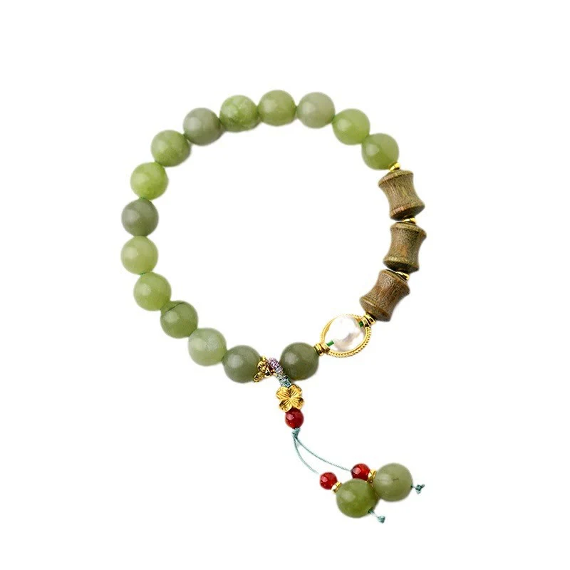 Buddha Stones Jade Sandalwood Bamboo Pearl Prosperity Bracelet