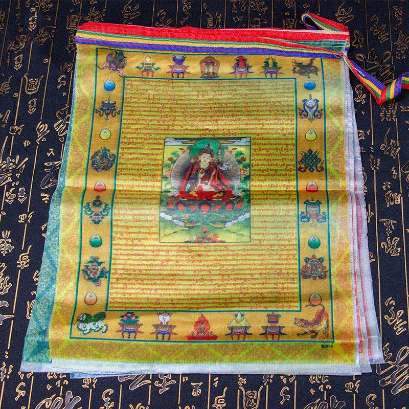 Buddha Stones Tibetan 5 Colors Windhorse Buddha Tara Scriptures Healing Auspicious Outdoor Prayer Flag