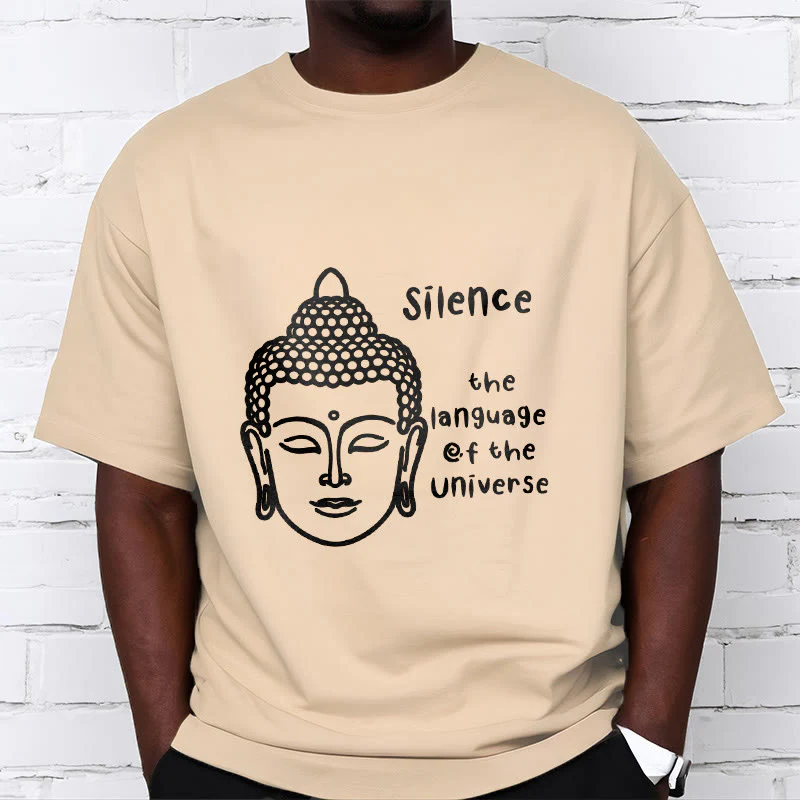 Buddha Stones Casual Meditating Buddha Head Pattern Cotton Tee T-shirt