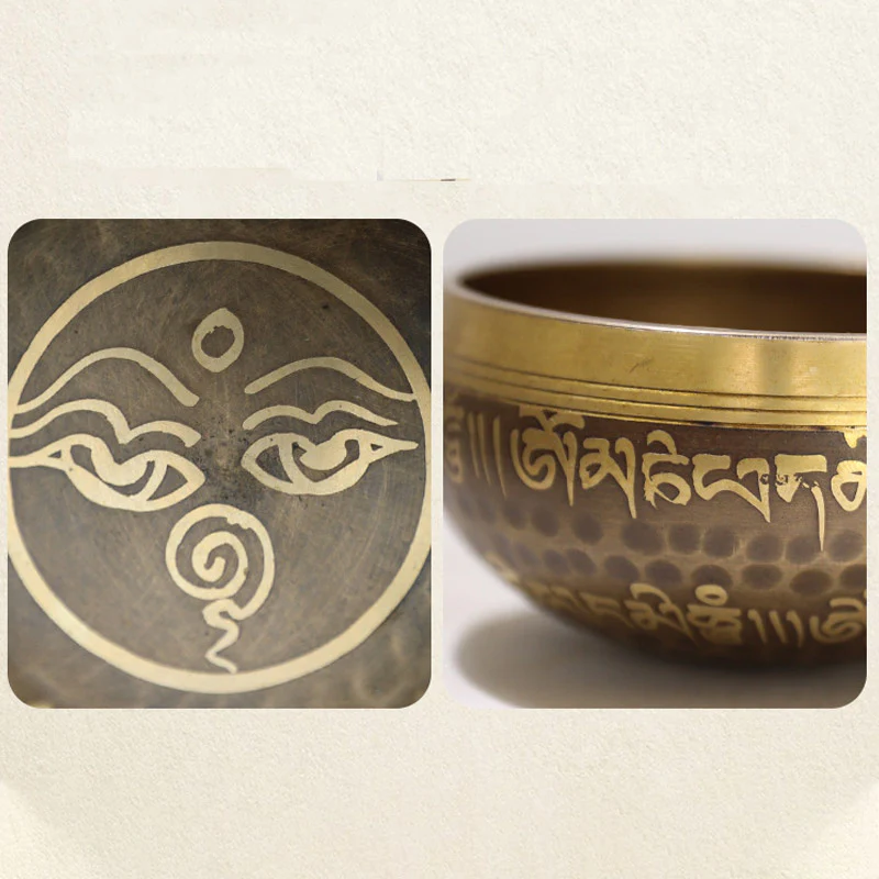 Buddha Stones Tibetan Sound Bowl Handcrafted for Yoga and Meditation Singing Bowl Set