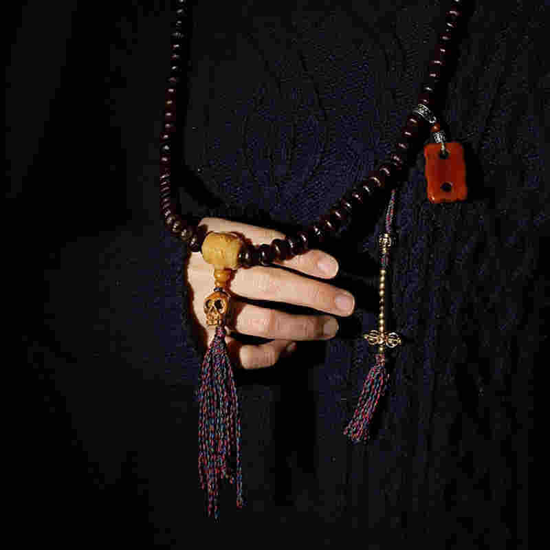 Buddha Stones Tibet 108 Mala Beads Purple Bodhi Seed Bagua Vajra Auspiciousness Bracelet