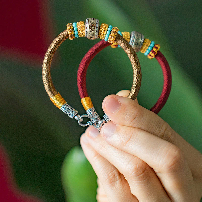 Buddha Stones Handmade Tibetan Amulet King Kong Knot Luck Protection Braided Bracelet