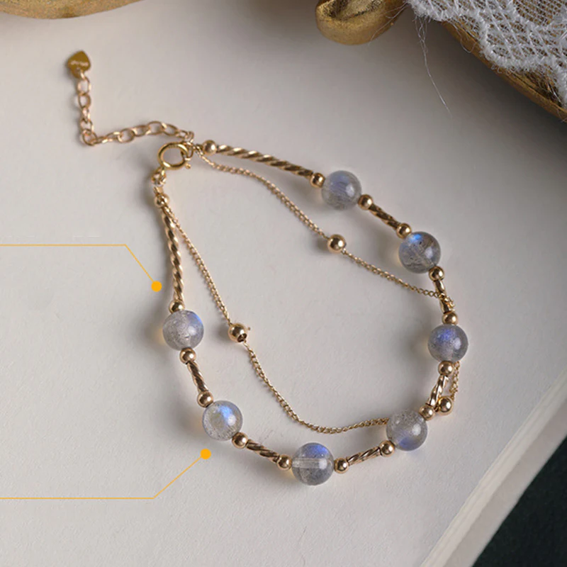 Buddha Stones Moonstone Positive Charming Chain Bracelet