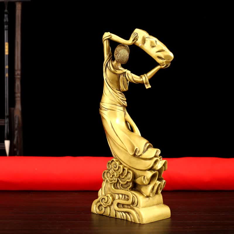 Buddha Stones Bodhisattva Nuwa Mends The Sky Protection Copper Statue Decoration