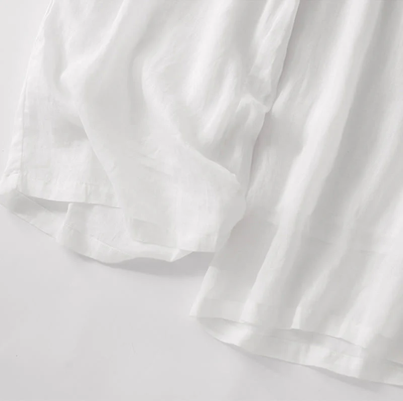 Buddha Stones Casual Flower Embroidery Women's Cotton Linen Elastic Waist  Wide Leg Pants With Pockets