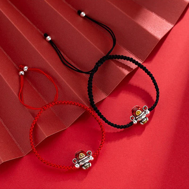 Buddha Stones God of Wealth Handmade Thread Luck Strength Braid Bracelet