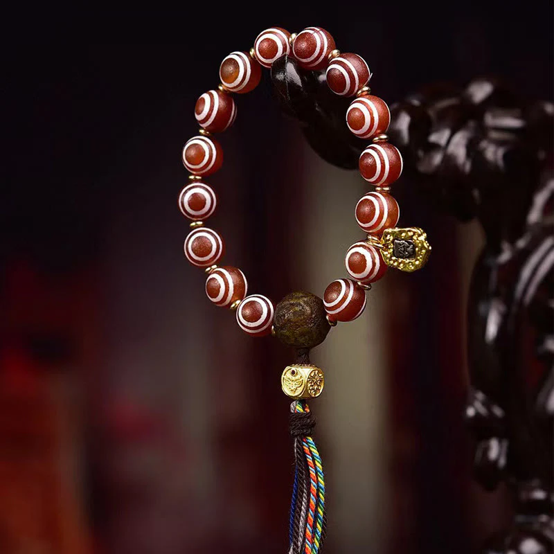 Buddha Stones Tibetan Zakiram Red Agate Confidence Bracelet