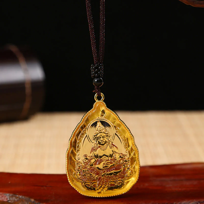 Buddha Stones Tibetan Buddha Liuli Crystal Serenity Necklace Pendant