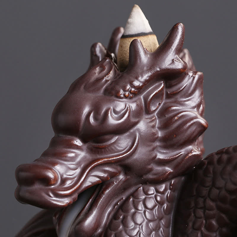 Buddha Stones Dragon Pattern Success Ceramic Incense Burner Decoration