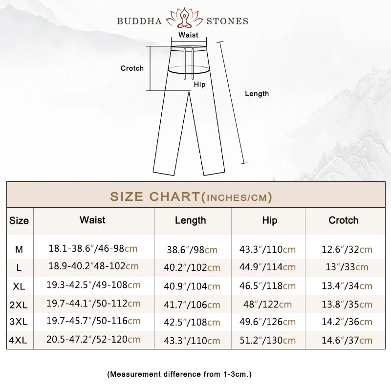 Buddha Stones Tang Frog-Button Three Quarter Sleeve Shirt Wide Leg Pants Cotton Linen Men's Suit