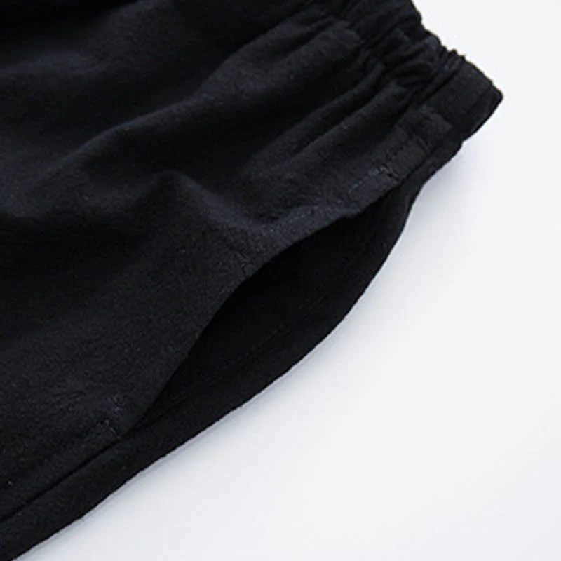 Buddha Stones 2Pcs Men's Tang Suit Jacquard Vine Pattern Frog-Button Cotton Long Sleeve Shirt Pants Set