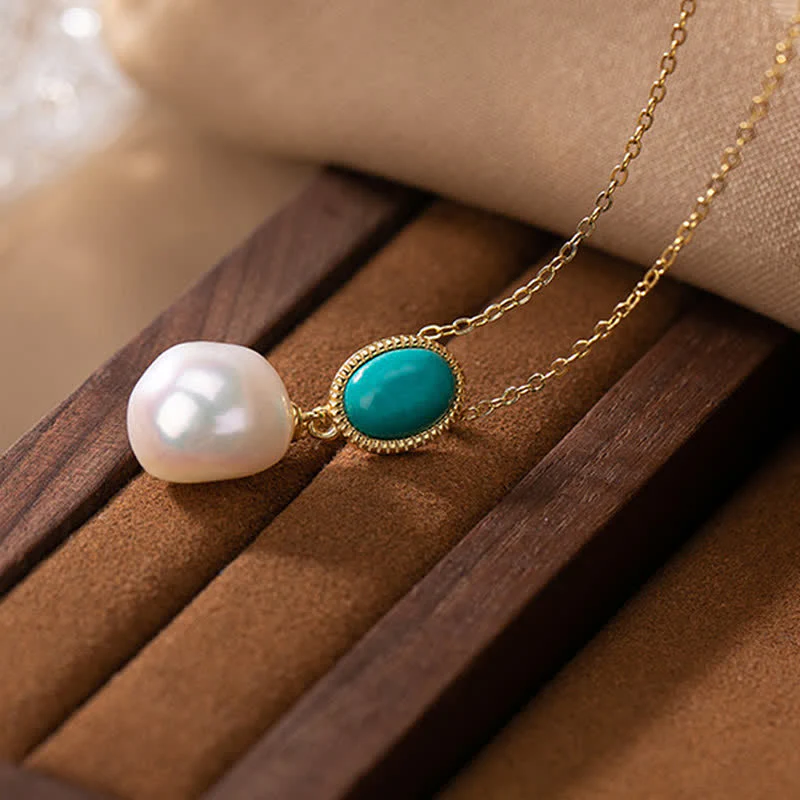 Buddha Stones 925 Sterling Silver Pearl Turquoise Healing Ring Earrings Necklace Pendant