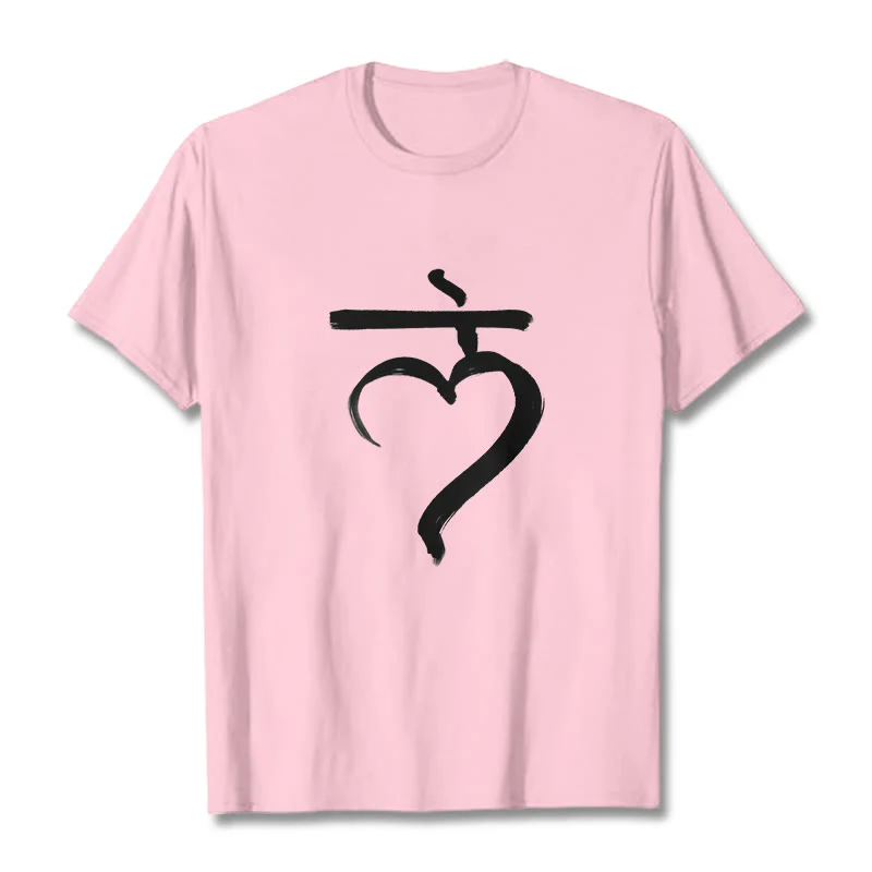 Buddha Stones Casual Lam Mantra Sanskrit Cotton Tee T-shirt