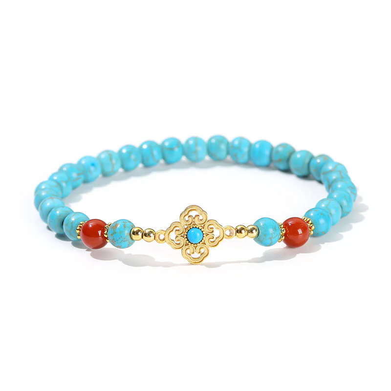 Buddha Stones Turquoise Bead Protection Balance Bracelet