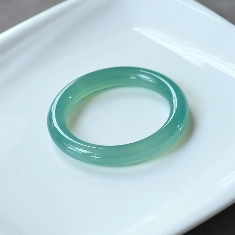 Buddha Stones Natural Green Chalcedony Strength Bangle Bracelet