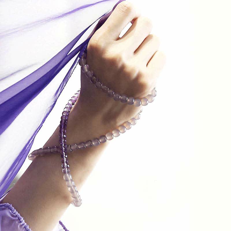 Buddha Stones Natural Amethyst Crystal Meditation Healing Bracelet