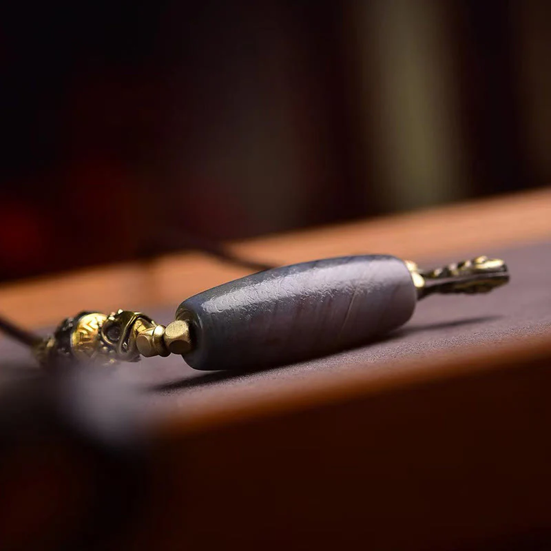 Buddha Stones Tibet Dzi Bead Om Mani Padme Hum Protection Necklace Pendant