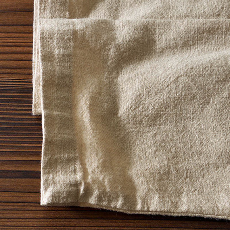 Buddha Stones Frog-Button Chinese Tang Suit Cotton Linen Men Jacket Shirt With Pockets