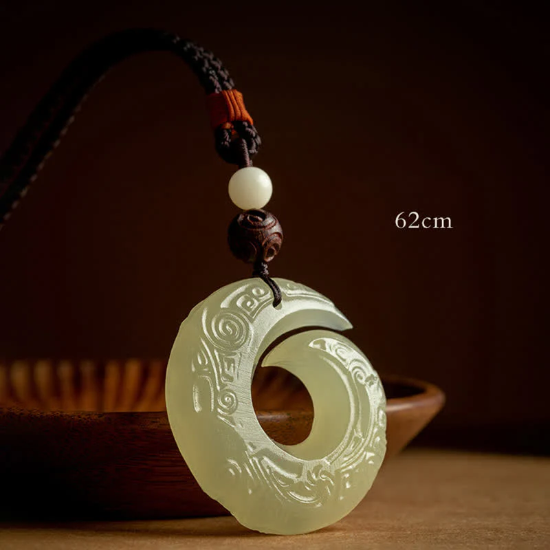 Buddha Stones Peace Buckle Jade Small Leaf Red Sandalwood Cinnabar Agate Luck Necklace Pendant