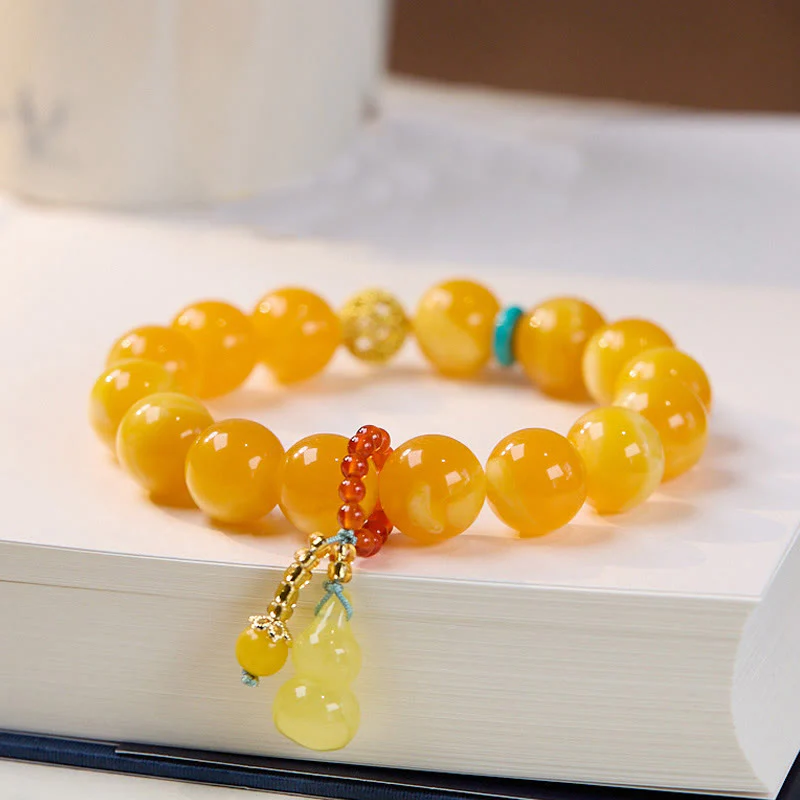 Buddha Stones Amber Gourd Multilayer Confidence Bracelet