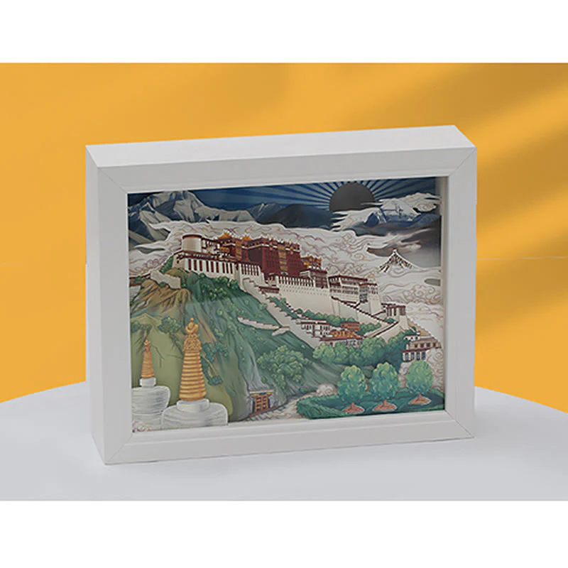 Buddha Stones Tibet Potala Palace Paper LED Carving Lamp Art Night Lights Creative LED Table Lamp